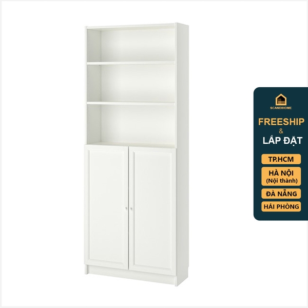 JELLY, Kệ sách 6 tầng cửa cổ điển SHE_055, 80x30x202cm