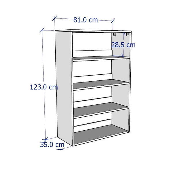 BODO, Kệ trưng bày 4 tầng SHE_037, 81x35x123cm