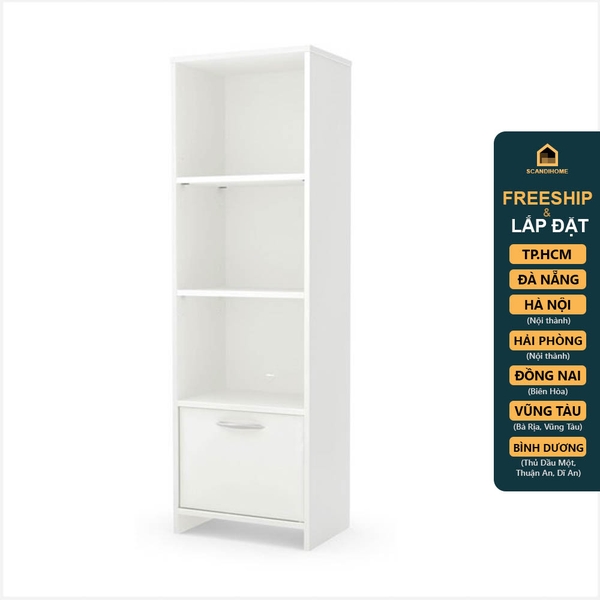 STEP ONE, Kệ trưng bày 4 tầng kèm hộc tủ kéo SHE_078, 50x35x140cm