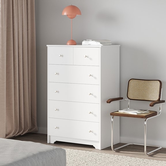 OLYMPIA, Tủ lưu trữ đồ tân cổ điển 5 tầng 6 ngăn kéo DRA_109, 79x49x124cm