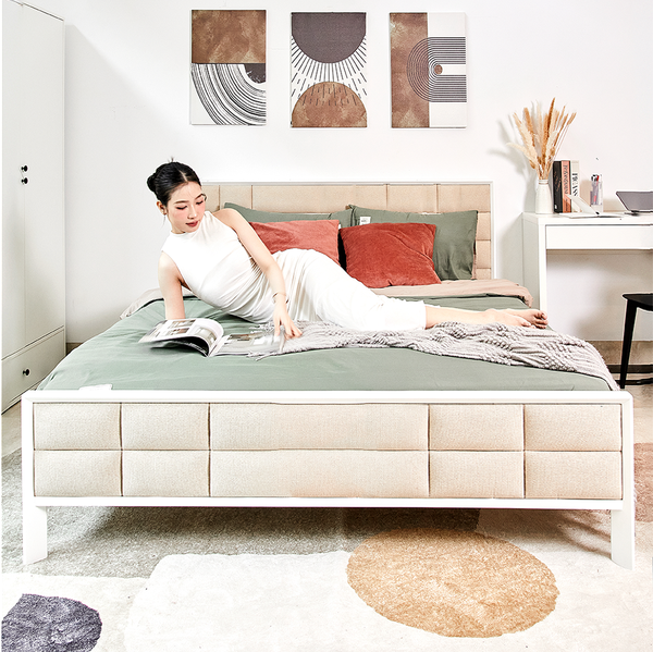 MEETU, Giường ngủ phong cách Bắc Âu, 1m6 BED_200, 210x165x45