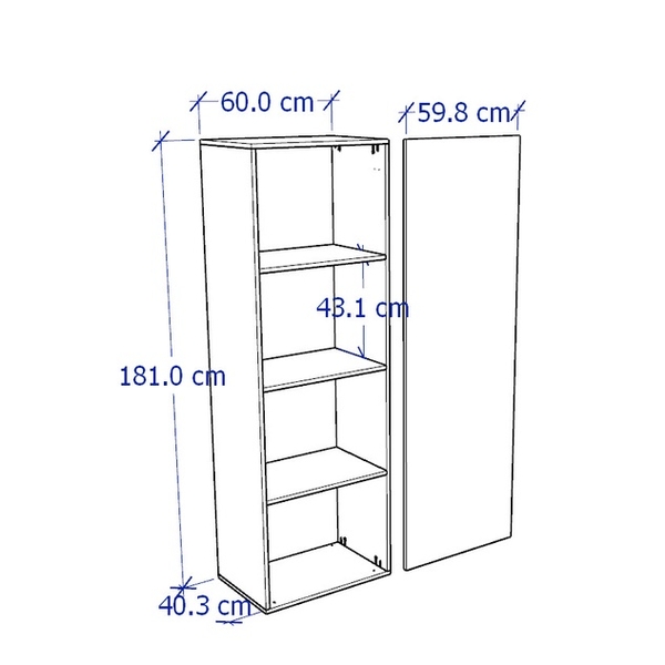 GALLOTTI, Tủ lưu trữ 4 tầng WAR_023, 60x42x181cm