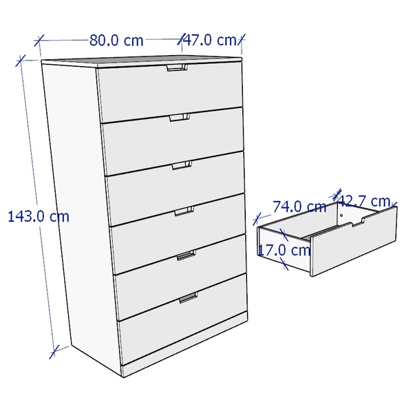 BANALDO, Tủ lưu trữ 6 tầng DRA_014, 80x47x143cm
