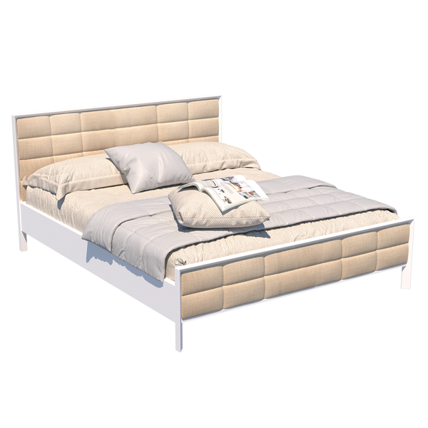 MEETU, Giường ngủ phong cách Bắc Âu, 1m6 BED_200, 210x165x45