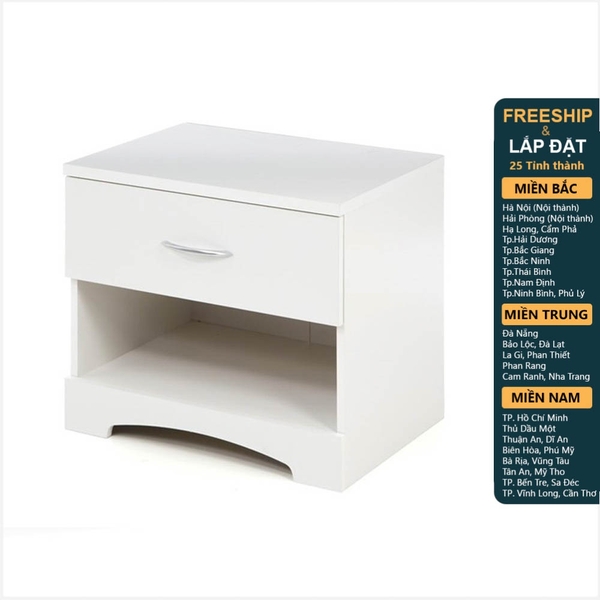 STEP ONE, Táp đầu giường tân cổ điển 1 hộc tủ kéo DRA_148, 57x43x50cm