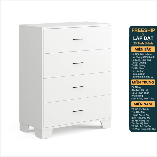 BECKVILLE, Tủ lưu trữ đồ dùng 4 ngăn kéo DRA_126, 80x41x101cm