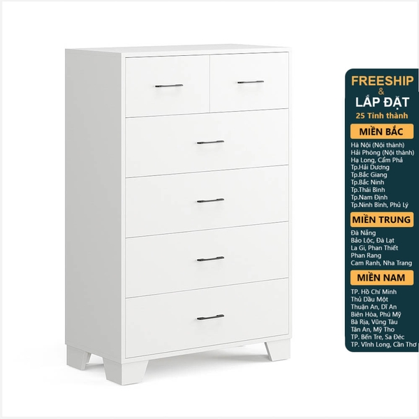 BECKVILLE, Tủ lưu trữ đồ dùng 5 tầng 6 ngăn kéo DRA_127, 80x41x123cm