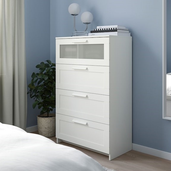 KALUA, Tủ lưu trữ đồ dùng tân cổ điển 4 ngăn DRA_094, 78x46x124cm