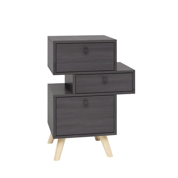 AJUNA, Táp đầu giường 3 ngăn kéo hiện đại DRA_238, 52x35x75cm