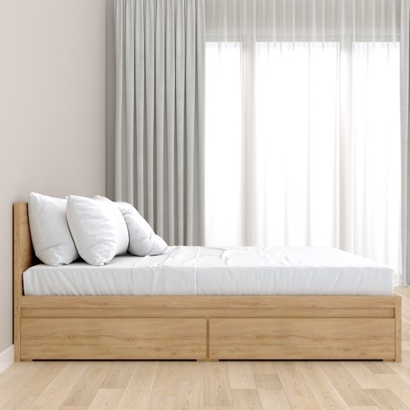 MOLTENI, Giường ngủ 2 hộc tủ,BED_001, 210x130x35