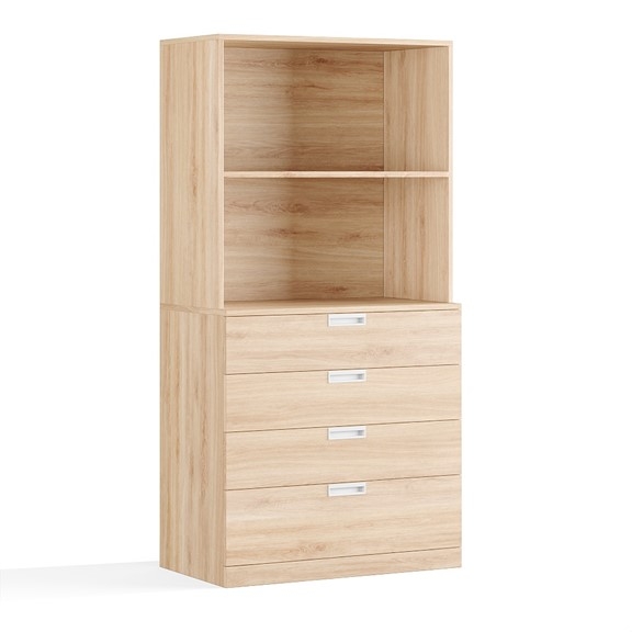 GALA, Kệ tủ lưu trưng bày trữ đồ dùng kèm tủ 4 hộc kéo DRA_172, 80x45x160cm