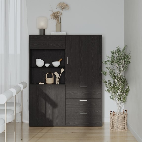 EDLE, Tủ lưu trữ đồ dùng kèm 3 ngăn kéo DRA_230, 120x40x150cm