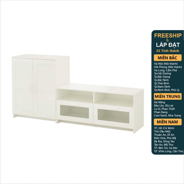 KALUA, COMBO Kệ TV 2 hộc kéo kết hợp tủ 3 tầng STO_051, 198x41x95cm