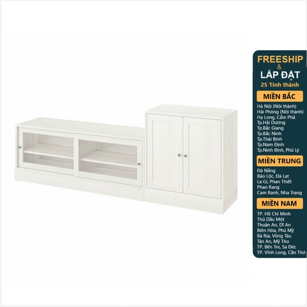 BODO, COMBO Kệ TV kèm tủ lưu trữ đồ dùng STO_083, 241x47x89cm