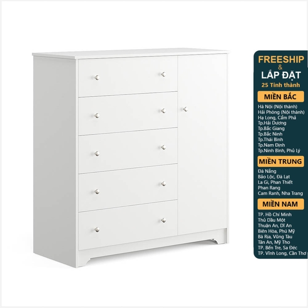 OLYMPIA, Tủ kệ lưu trữ đồ dùng tân cổ điển 5 ngăn STO_086, 119x50x124cm