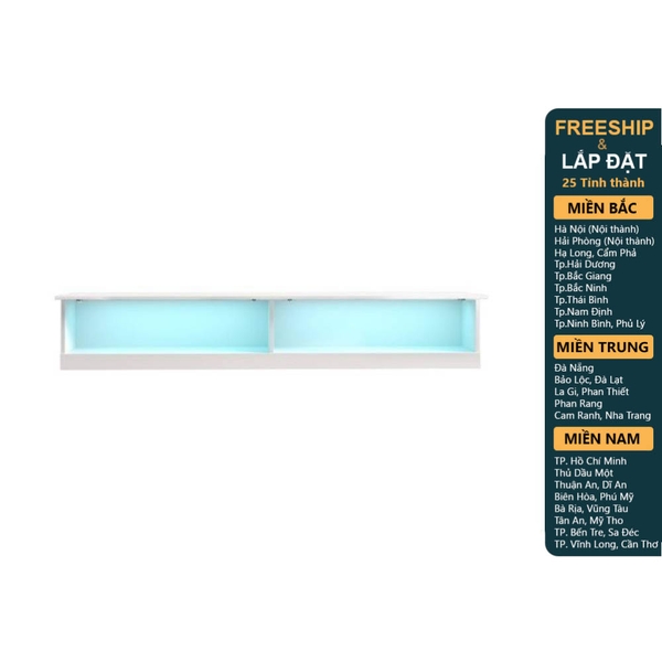 MALE, Kệ TV đa năng treo tường kèm đèn led TVD_008, 180x40x30cm
