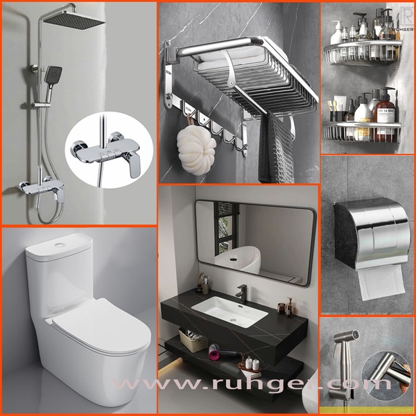 Combo Phòng Tắm Cao Cấp RG356 – Bàn Đá Sang Trọng, Thiết Kế Hiện Đại