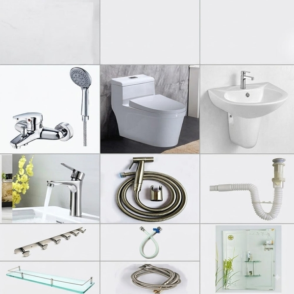 COMBO Thiết Bị Vệ Sinh Phòng Tắm CB48 – Đầy Đủ, Cao Cấp, Giá Tốt