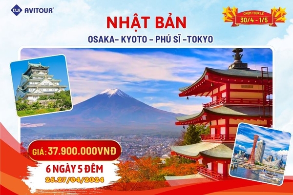 Du lịch Nhật Bản lễ 30/4 + 1/5: Osaka – Kyoto – Phú Sĩ – Tokyo