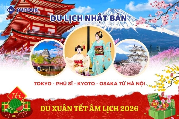 Du lịch Nhật Bản (Tết Âm Lịch 2026): Tour Tokyo - Phú Sĩ - Kyoto - Osaka từ Hà Nội 2026