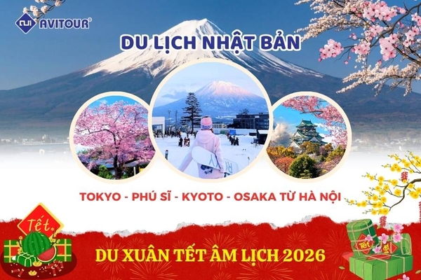 Du lịch Nhật Bản (Tết Nguyên Đán): Tour Tokyo - Phú Sĩ - Kyoto - Osaka từ Hà Nội 2026