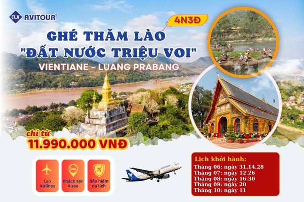 Ghé thăm Lào - Đất nước triệu voi | HÀ NỘI – VIENTIANE – LUANG PRABANG – HÀ NỘI