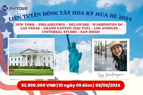 Liên tuyến đông tây Hoa Kỳ mùa hè 2024| New York - Philadelphia - Delaware - Washington Dc - Las Vegas - Grand Canyon (Đại Vực) - Los Angeles - Universal Studio - San Diego