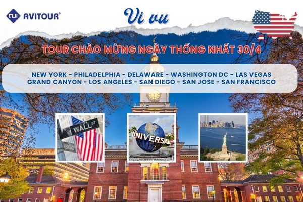 TOUR CHÀO MỪNG NGÀY THỐNG NHẤT 30/4: NEW YORK - PHILADELPHIA - DELAWARE - WASHINGTON DC - LAS VEGAS - GRAND CANYON - LOS ANGELES - SAN DIEGO - SAN JOSE - SAN FRANCISCO
