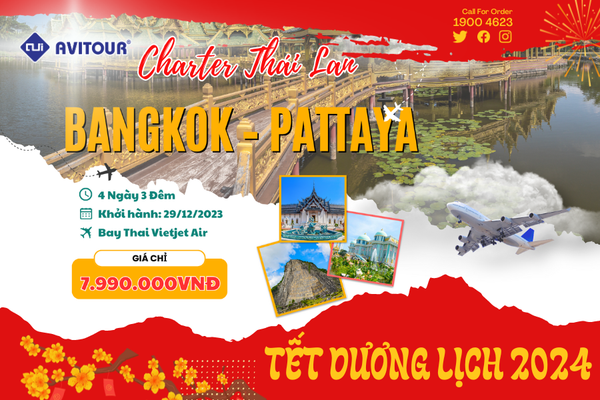 Du lịch Thái Lan Tết Dương Lịch 2024| Bangkok - Pattaya [Bay Thai Vietjet Air]