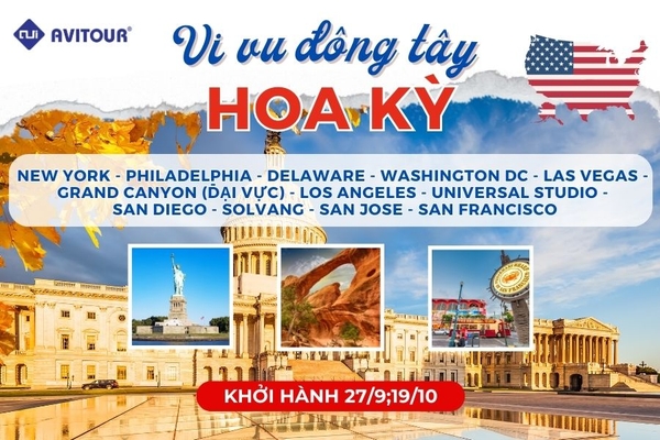 VI VU LIÊN TUYẾN ĐÔNG TÂY HOA KỲ: NEW YORK - PHILADELPHIA - DELAWARE - WASHINGTON DC - LAS VEGAS - GRAND CANYON (ĐẠI VỰC) - LOS ANGELES - UNIVERSAL STUDIO - SAN DIEGO - SOLVANG - SAN JOSE - SAN FRANCISCO