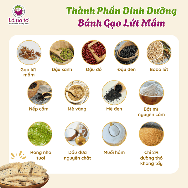 Bánh gạo lứt mầm ít ngọt