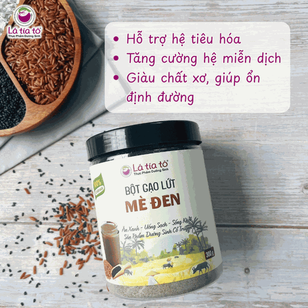 Bột gạo lứt nảy mầm mè đen