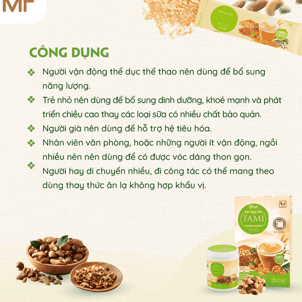 Bột ngũ cốc Tami không đường - 25 gói