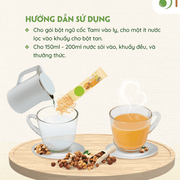 Bột ngũ cốc Tami không đường - 25 gói