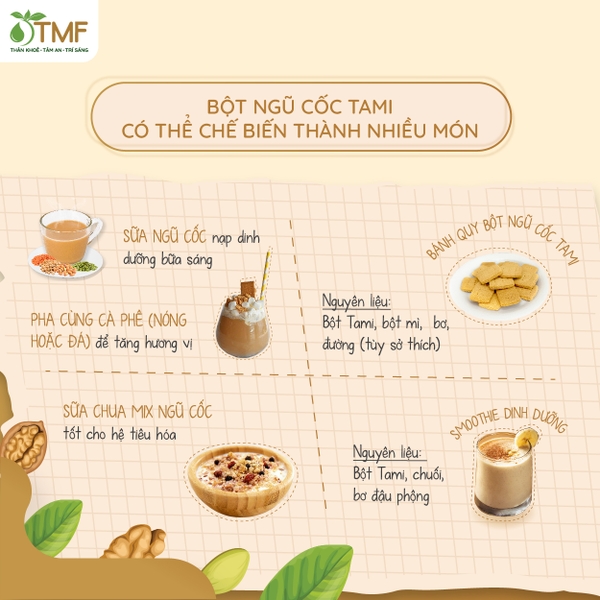 Bột ngũ cốc Tami 450gr ít đường - 25 gói