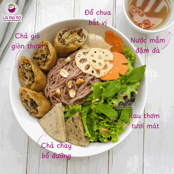 Bún gạo lứt chả giò