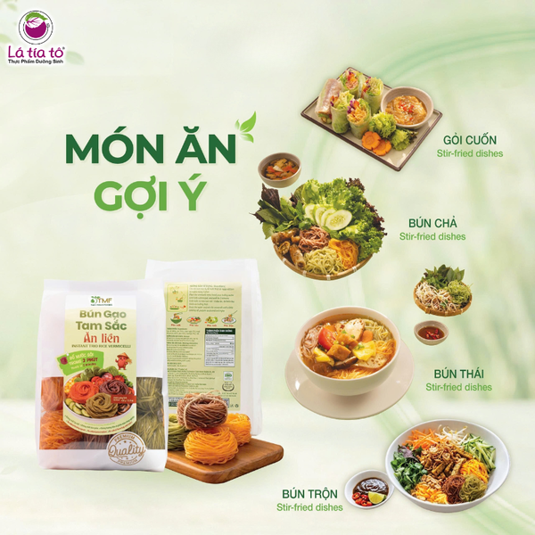 Bún gạo lứt tam sắc ăn liền