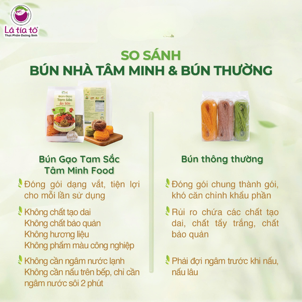 Bún gạo lứt tam sắc ăn liền