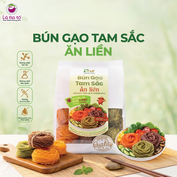 Bún gạo lứt tam sắc ăn liền