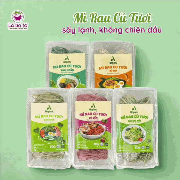 Mì rau củ tươi Hapimi - Tảo xoắn