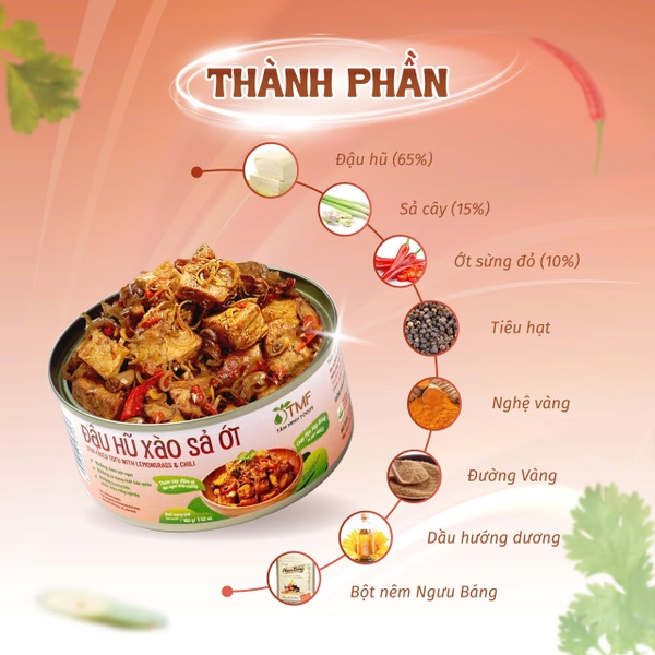 Đậu hũ xào sả ớt ăn liền tiện lợi