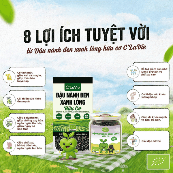 Đậu nành đen xanh lòng hữu cơ