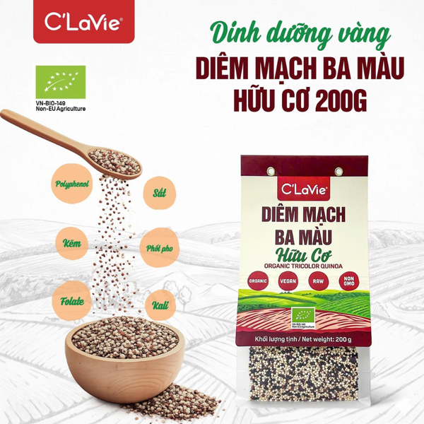 Hạt diêm mạch ba màu hữu cơ 200gr