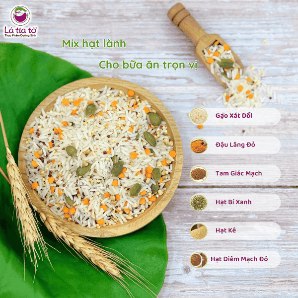 Gạo xát dối trắng mix hạt dinh dưỡng