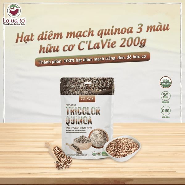 Hạt diêm mạch quinoa 3 màu hữu cơ