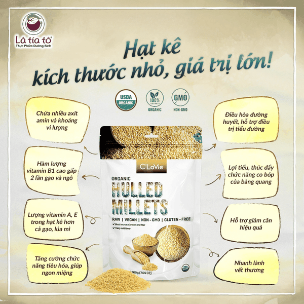 Hạt kê hữu cơ đã tách vỏ