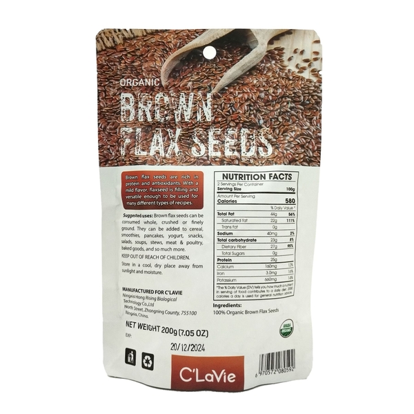 Hạt lanh nâu hữu cơ