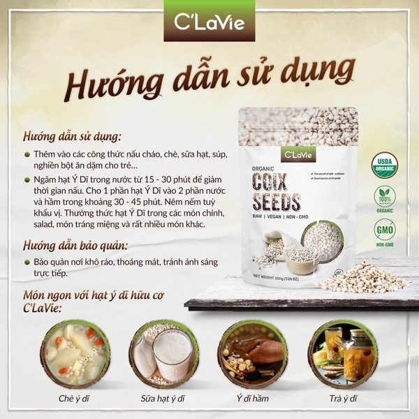 Hạt ý dĩ hữu cơ