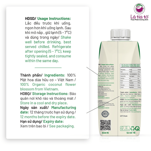 Mật hoa dừa tươi organic  - Hộp giấy