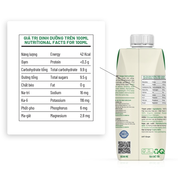 Mật hoa dừa tươi organic  - Hộp giấy